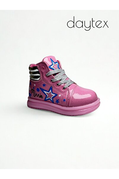 Daytex Girl's Pink Star Patterned Shiny Boots & Sneakers