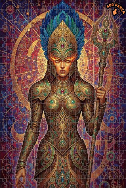 Teona Ahşap لغز خشبي بمظهر لوحة زيتية لآلهة المحارب المدرعة الذهبية 400 قطعة ...