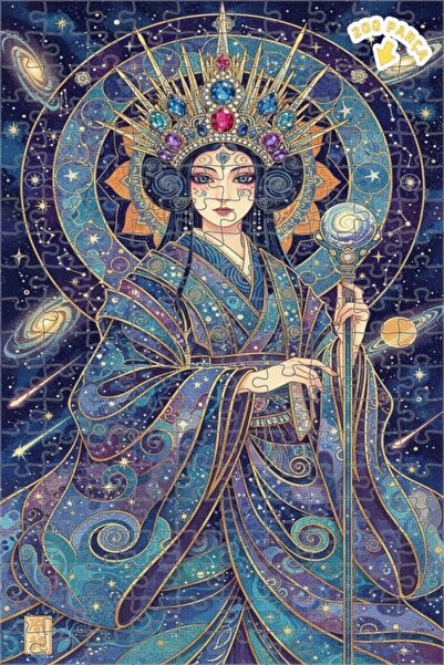 Teona Ahşap لغز خشبي بمظهر لوحة زيتية لملكة الفضاء، لغز خشبي بإطار مزدوج الطب...