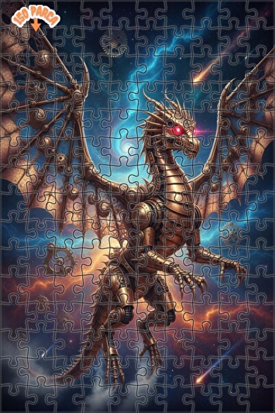 Teona Ahşap Steam Dragon Galactic Adventure Double Layer Framed Wooden Puzzle...