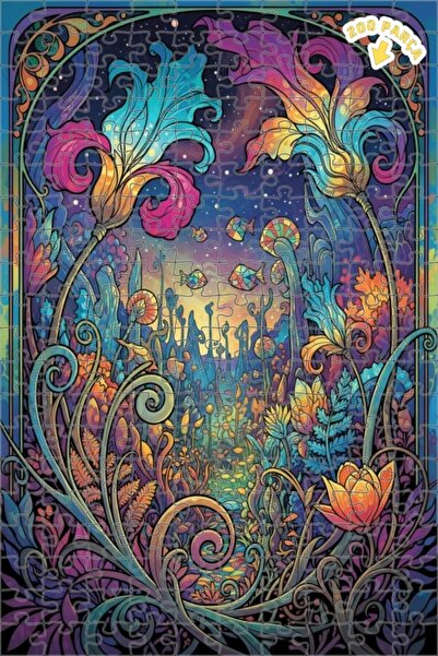 Teona Ahşap لغز خشبي ملون بإطار مزدوج الطبقات من ماجيكال فورست 200 قطعة 25x35