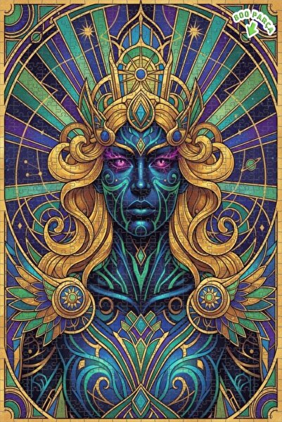 Teona Ahşap لوحة زيتية تصور ملكة الكون بأسلوب تجريدي، لغز خشبي بإطار مزدوج ال...