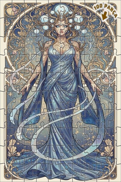 Teona Ahşap لغز خشبي بإطار مزدوج الطبقة مطبوع عليه فن سماوي للنساء 100 قطعة 2...