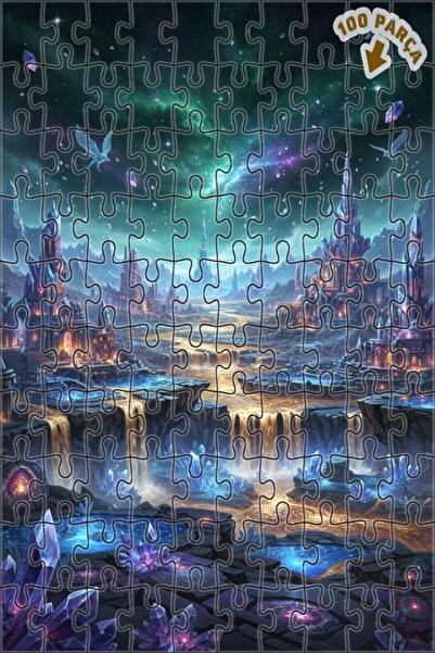 Teona Ahşap لغز خشبي بإطار مزدوج الطبقات بمظهر لوحة زيتية لمدينة كريستال ديار...