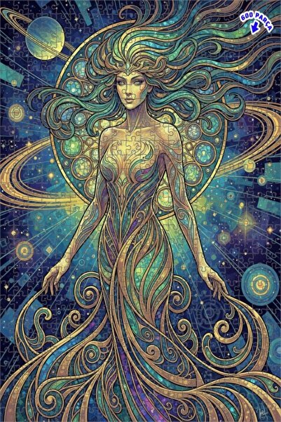 Teona Ahşap لغز خشبي بإطار مزدوج الطبقات مستوحى من روح المرأة في الكون 600 قط...