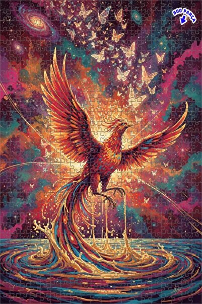 Teona Ahşap Gorgeous Phoenix Galaxy Butterfly Art Double Layer Framed Wooden ...