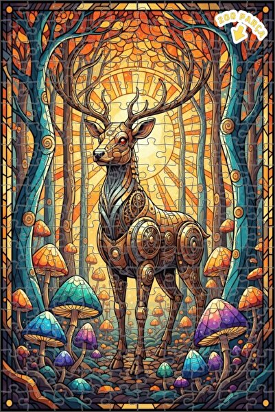 Teona Ahşap لغز خشبي مؤطر بطبقتين بتصميم غابة الغزلان الغامضة 200 قطعة 25×35