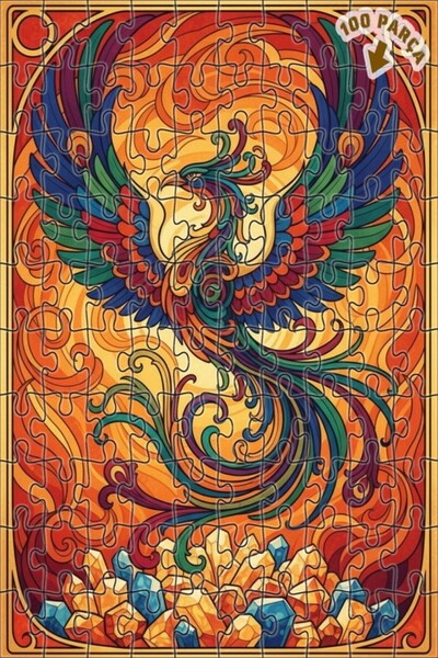 Teona Ahşap لغز خشبي مؤطر بطبقتين من فن العنقاء السحرية 100 قطعة 25×25