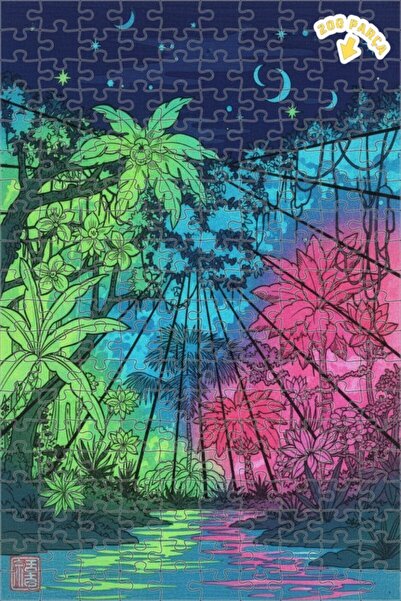 Teona Ahşap لغز خشبي مؤطر بطبقتين بمظهر لوحة زيتية لليلة الغابة الغامضة 200 ق...