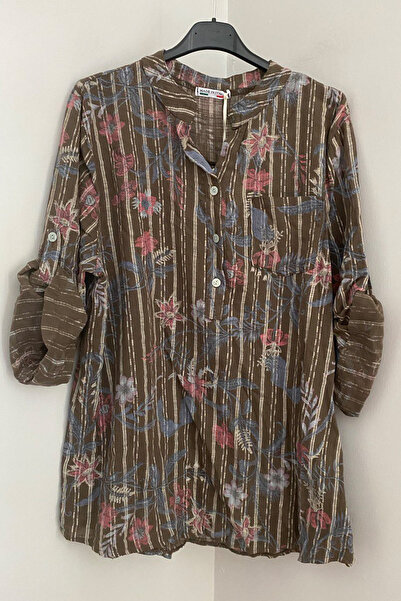 AYASOFYA OTANTIK Women's Italian Kakverenk Three-Button Placket Collar Stripe...