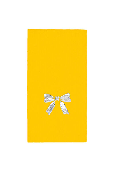 Story مناديل ورقية فضية مقاس 40×40 سم بنمط شريط مزين بفيونكة، 16 قطعة، طي 1/8...