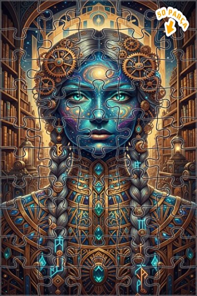 Teona Ahşap لغز خشبي بإطار مزدوج الطبقات بمظهر لوحة زيتية لامرأة الحكمة الكون...