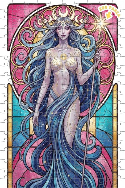 Teona Ahşap لغز خشبي مؤطر بطبقتين من الفن النسائي السماوي 200 قطعة 25x35