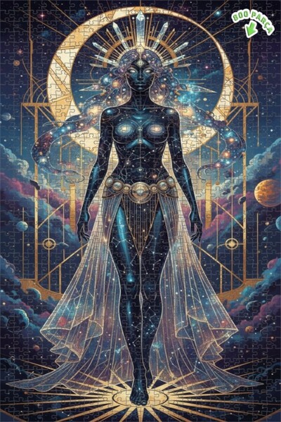 Teona Ahşap لغز خشبي بإطار مزدوج الطبقات بمظهر لوحة زيتية لإلهة الكون 800 قطع...