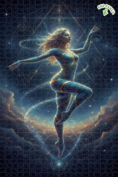 Teona Ahşap لغز خشبي بإطار مزدوج الطبقات بمظهر راقص فضائي 800 قطعة 70×50