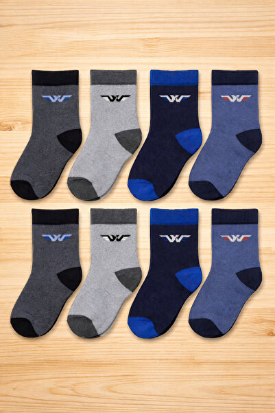 tibo 8 Pairs of Patterned Winter Thick Terry Boys' Socks