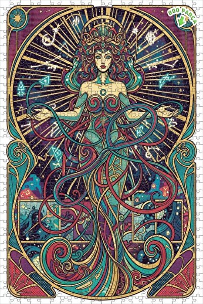 Teona Ahşap لغز خشبي بإطار مزدوج الطبقات من آرت كرومي ستار للنساء، 800 قطعة، ...