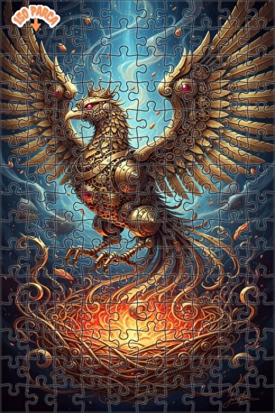 Teona Ahşap Steam Techno-Phoenix Oil Painting Look Wooden Puzzle 150 Pieces 2...