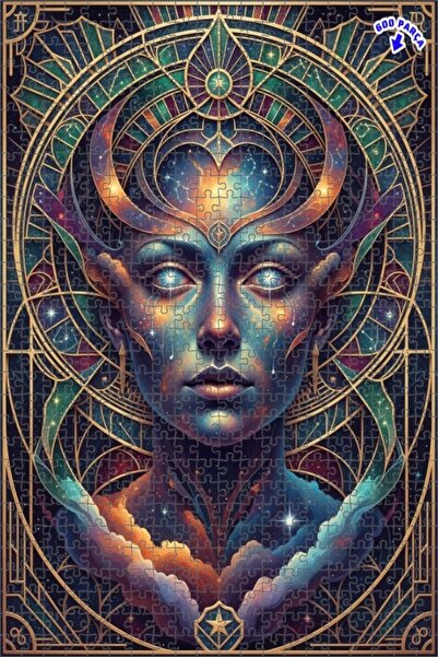 Teona Ahşap لوحة زيتية لصورة امرأة فضائية، لوحة خشبية مؤطرة بطبقتين، 600 قطعة...