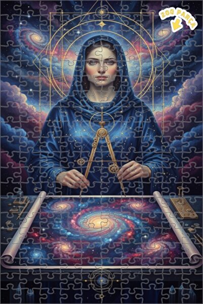 Teona Ahşap لغز خشبي مؤطر بطبقتين بمظهر لوحة زيتية معمارية للكون، 200 قطعة، 2...