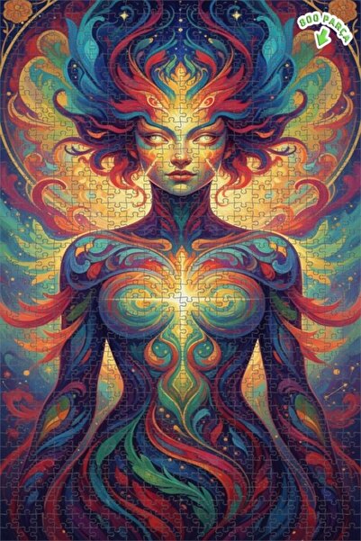 Teona Ahşap لغز خشبي بإطار مزدوج الطبقات بمظهر لوحة زيتية لإلهة الطاقة 800 قط...