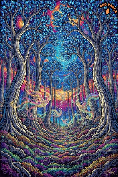 Teona Ahşap لغز خشبي مؤطر بطبقتين بمظهر لوحة زيتية يشبه نسيم الغابة السحرية 4...