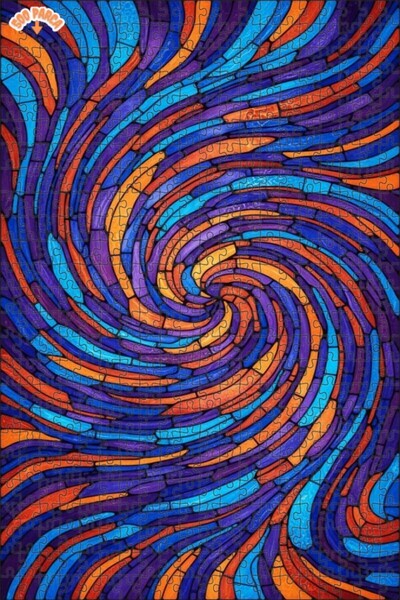 Teona Ahşap Mysterious Swirl Watercolor Look Art Puzzle 500 Pieces 50X30