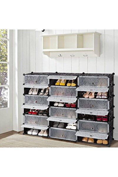 Twinkle Mart رف أحذية يمكنك تركيبه بنفسك مكون من 18 مكعبًا، وحدة أدراج تخزين،...