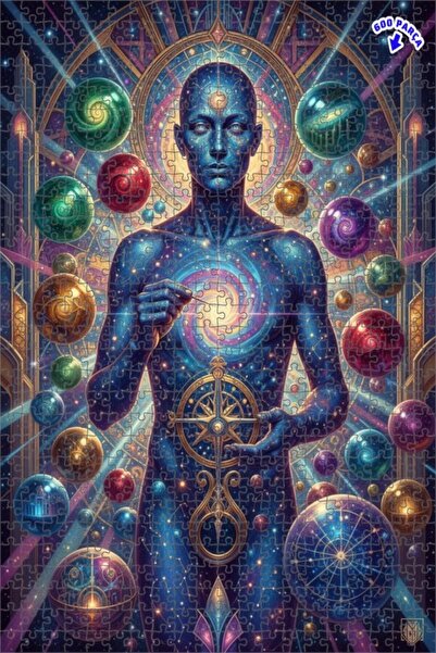 Teona Ahşap لغز خشبي مؤطر بطبقتين بتصميم فلكي إبداعي للكون 600 قطعة 50x35