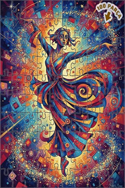 Teona Ahşap لوحة فنية حديثة بتصميم راقص مبهج بمظهر الزيت الملون، لوحة خشبية م...