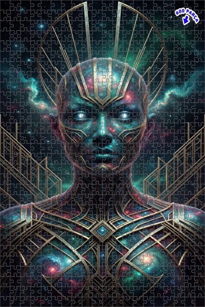 Teona Ahşap لوحة فنية بتصميم إنساني فلكي كوني، لوحة زيتية بإطار خشبي مزدوج ال...