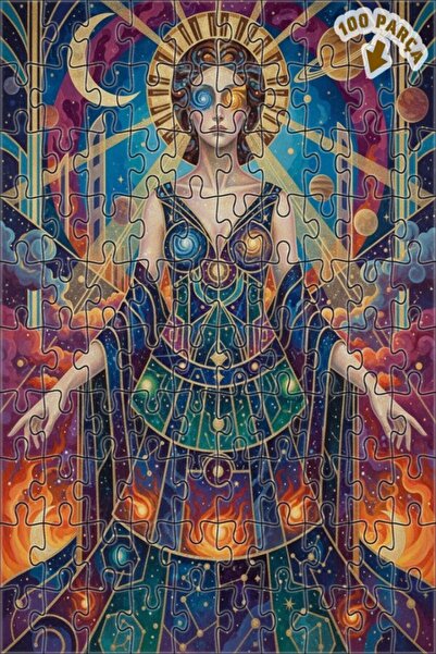 Teona Ahşap لغز خشبي بإطار مزدوج الطبقات من كوزميك ثريال مطبوع، 100 قطعة، 25×25