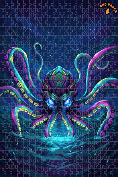 Teona Ahşap لغز خشبي بإطار ذو طابقين بمظهر فني هندسي من كوزميك كراكن 400 قطعة...