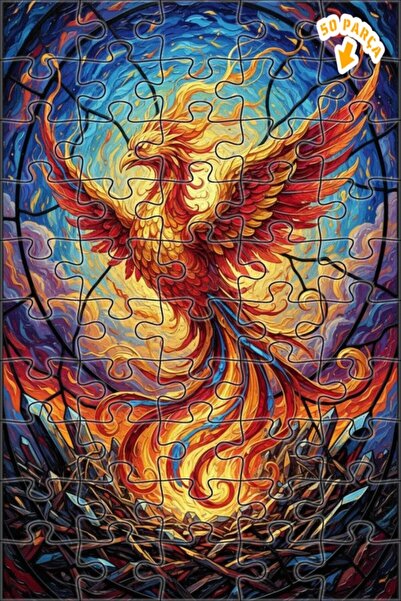 Teona Ahşap لغز خشبي فني بمظهر اللوحات الزيتية يصور عاصفة اللهب للتحول، 50 قط...