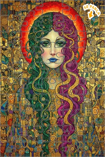 Teona Ahşap لغز خشبي بإطار مزدوج الطبقات بتصميم لوحة زيتية تشبه صورة امرأة عل...