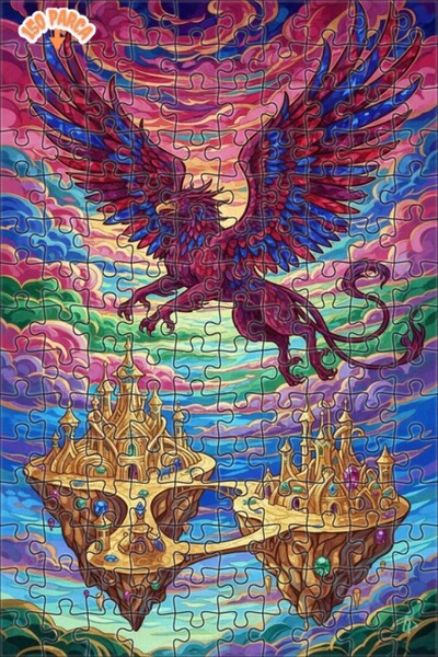 Teona Ahşap الإبداع ذو الأجنحة الفخمة، فن القلعة الأسطورية، 150 قطعة، 20×30