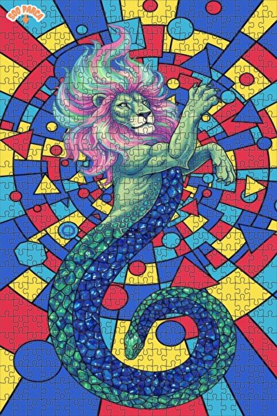 Teona Ahşap لغز خشبي مؤطر بطبقتين بمظهر فني حديث مع شكل الأفعى الأسدية 500 قط...