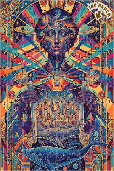 Teona Ahşap لغز خشبي بمظهر لوحة زيتية لـ مدينة الحوت الكوني 100 قطعة 25×25