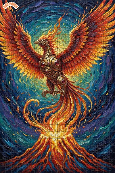 Teona Ahşap Phoenix Steam Mechanical Double-Decker Framed Wooden Puzzle 500 P...