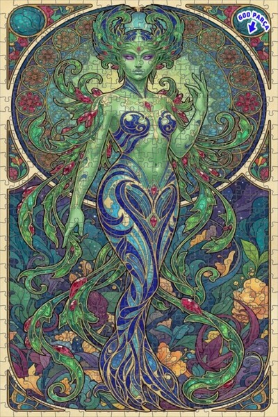 Teona Ahşap لغز خشبي مؤطر بطبقتين بتصميم آرت نوفو فيري ماجيك 600 قطعة 50×35