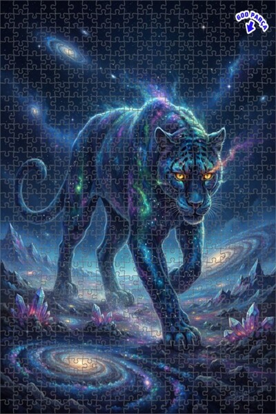 Teona Ahşap لغز خشبي بإطار مزدوج الطبقات من جالاكسي بانثر 600 قطعة 50x35