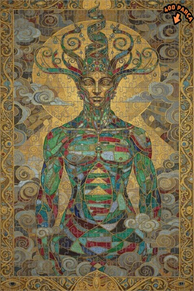 Teona Ahşap لغز خشبي بإطار مزدوج الطبقات بمظهر لوحة زيتية ذهبية اللون 400 قطع...