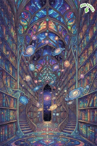 Teona Ahşap لغز فني بمظهر لوحة زيتية للمكتبة الفلكية 800 قطعة 70×50