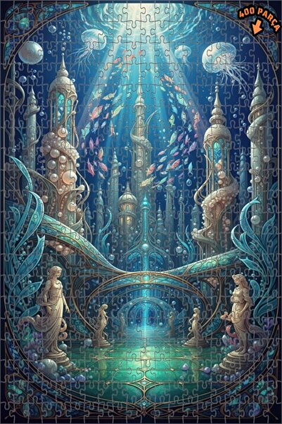 Teona Ahşap لغز خشبي بإطار ذو طبقتين بمظهر الألوان المائية من أسرار أتلانتس 4...