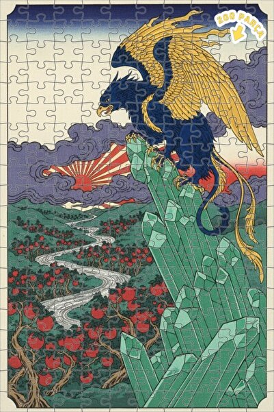 Teona Ahşap لغز غابة كريستال الفينيق الأزرق على طراز أوكيو-إي 200 قطعة 25×35