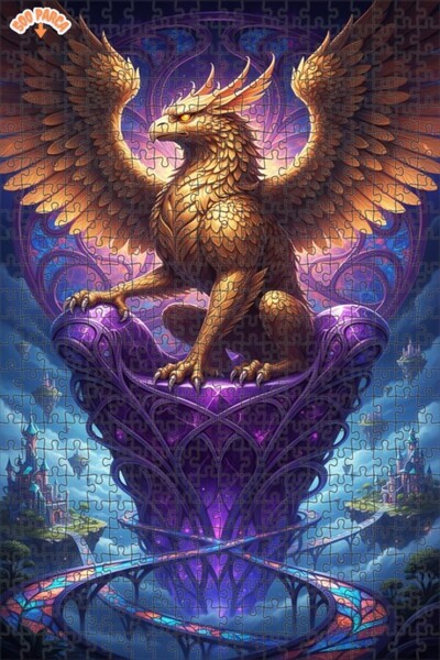 Teona Ahşap لغز خشبي رائع بإطار مزدوج الطبقات بمظهر النسر الذهبي 500 قطعة 50×30