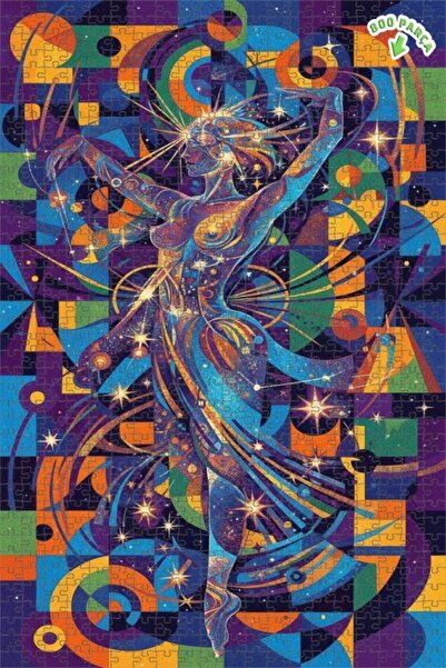 Teona Ahşap لغز خشبي بإطار مزدوج الطبقات بمظهر لوحة زيتية لراقصة الكون، 800 ق...