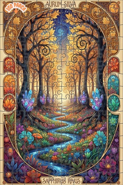 Teona Ahşap لغز خشبي بإطار مزدوج الطبقات من جولدن فورست نهر 150 قطعة 20x30