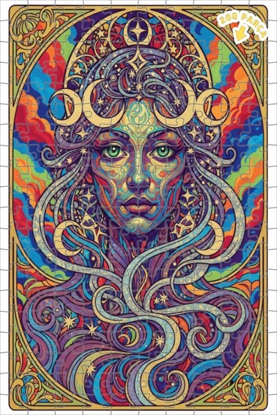 Teona Ahşap لغز خشبي بتصميم فني تجريدي ملون للمرأة الروحية 200 قطعة 25x35