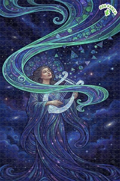 Teona Ahşap لغز خشبي بتصميم فني يشبه اللوحة الزيتية لموسيقى اللانهاية، 800 قط...